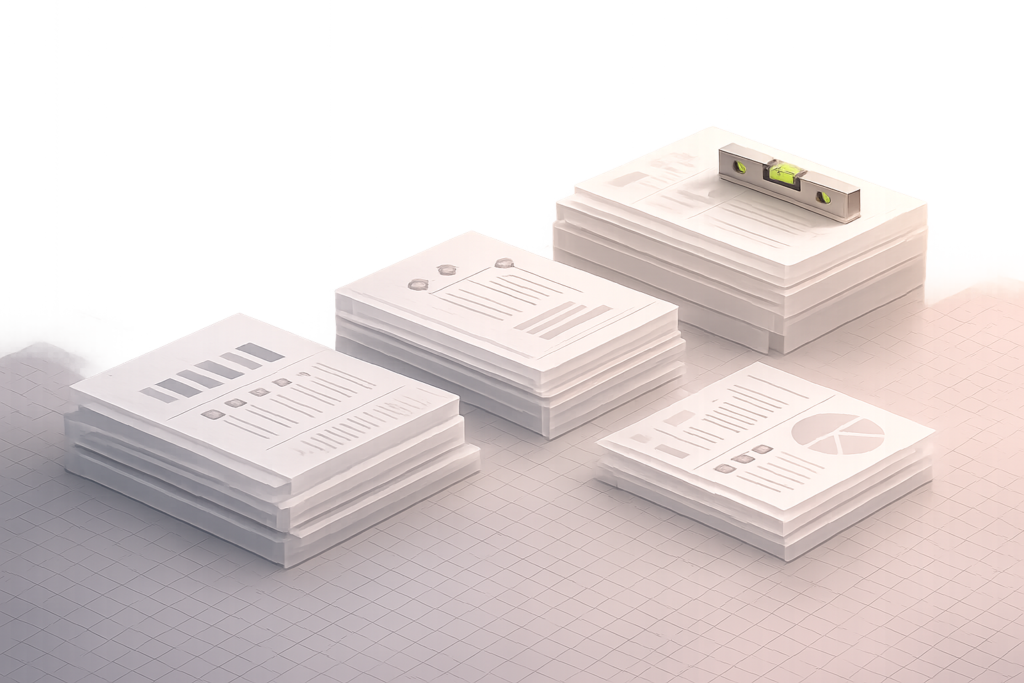 Financial reports and data organized and reviewed to evaluate a credit profile in lending systems