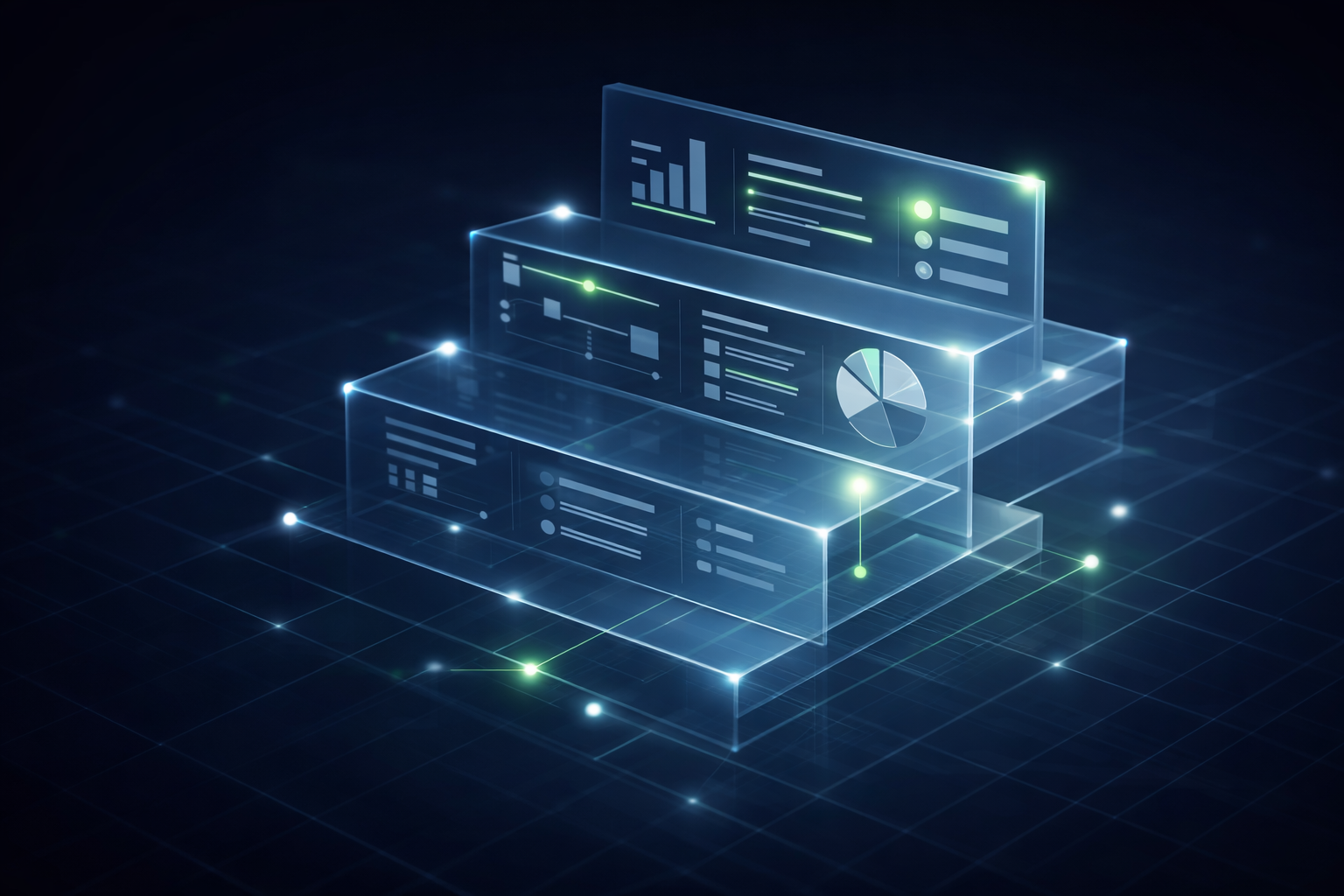 Different types of credit data organized in layers to evaluate a credit profile