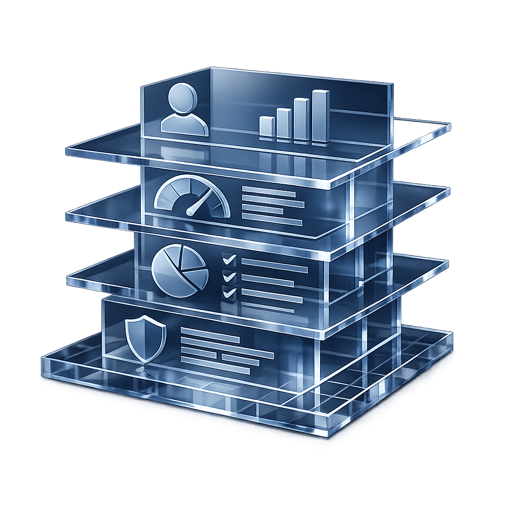 Different layers of credit data used to evaluate a credit profile in lending decisions