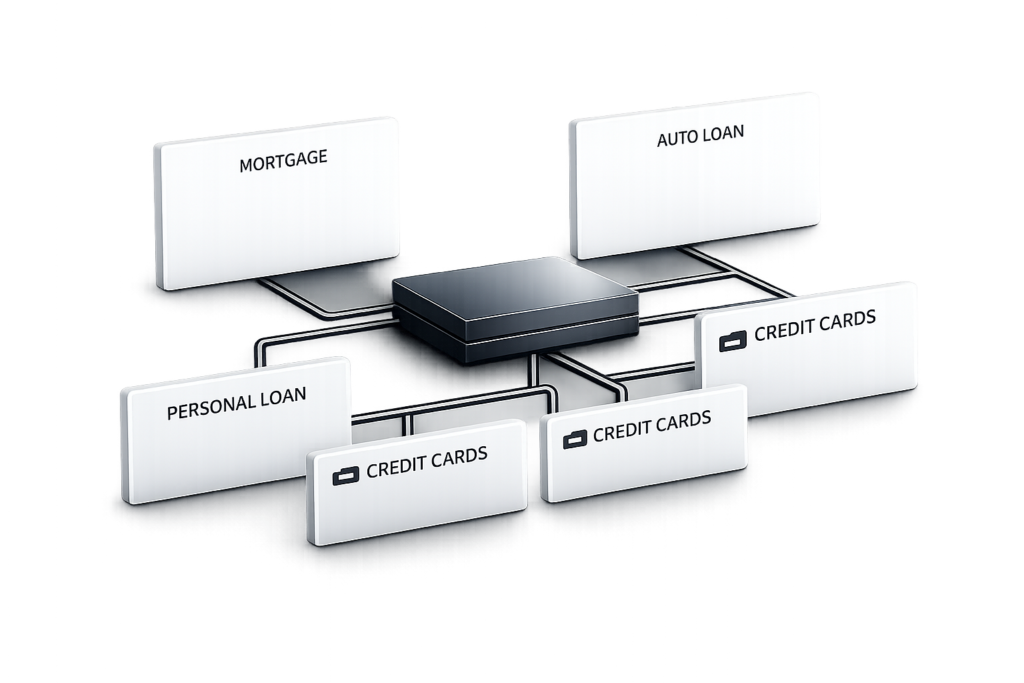 CIL - Structural Positioning How different credit accounts are set up and connected to determine loan approval